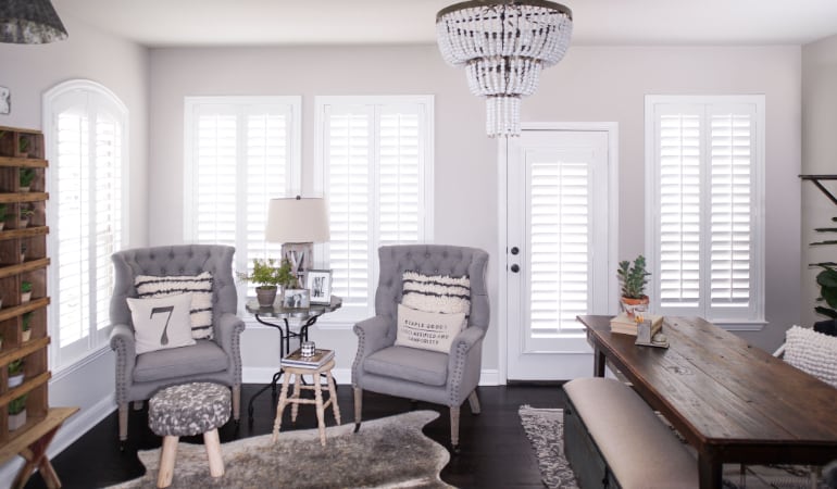 Plantation shutters in a Clearwater living room